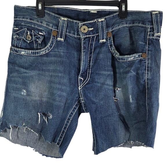 True religion world tour billy big T cut off jean shorts  size 36 - Picture 1 of 9